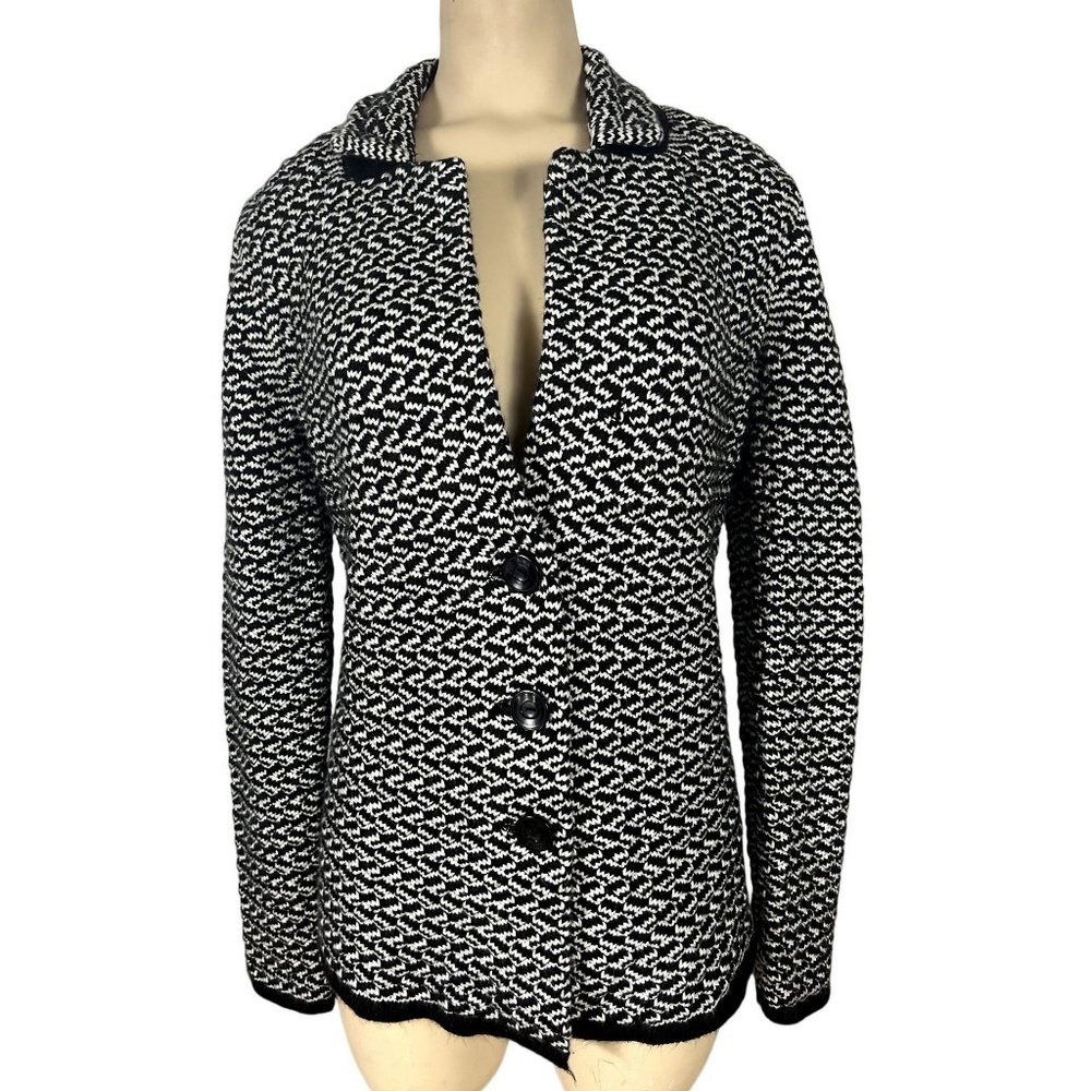 Ann Taylor women's fitted cardigan sweater jacket size Small, collared, buttons